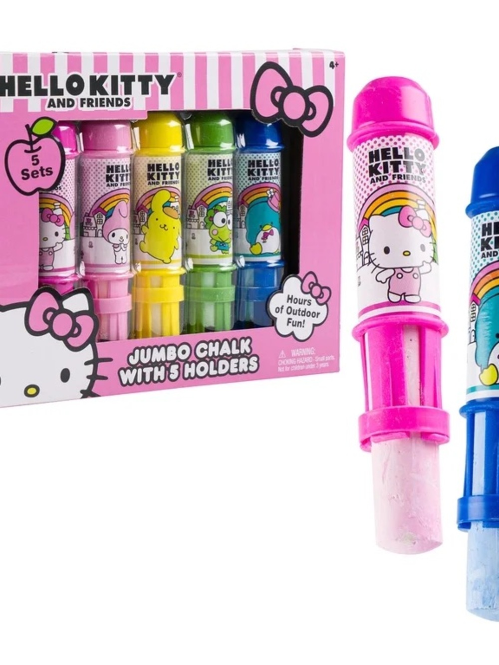 Sanrio Hello Kitty 5-Piece Jumbo Chalk Set with Holders